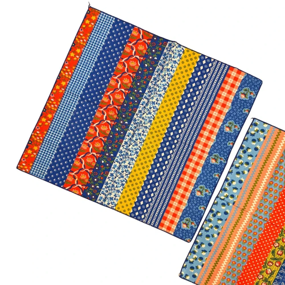 Vintage Style Patchwork Floral Gingham Cloth Napkins Set‎ of 2 Multicolor 18x18